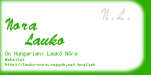 nora lauko business card